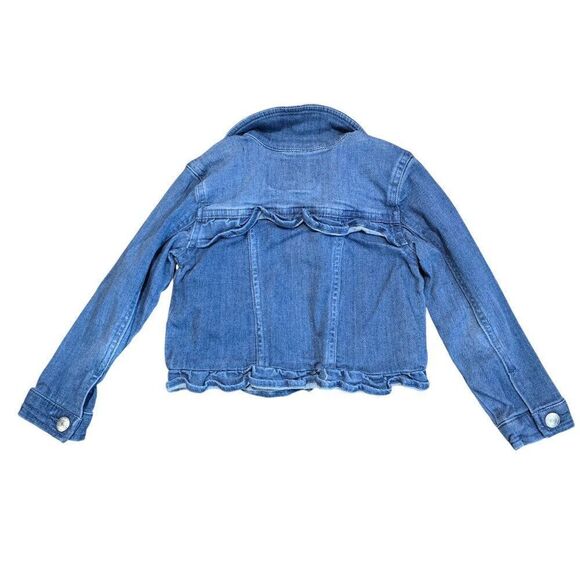 Levis 24M Girls Denim Jacket With Button Front & Ruffled Hem - Picture 2 of 7